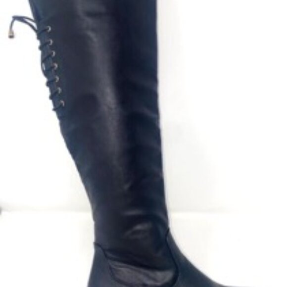 Top Moda Women's Jones-86 Tall Boots Black Zipper Lace Up Backing Size 7 - Picture 4 of 8